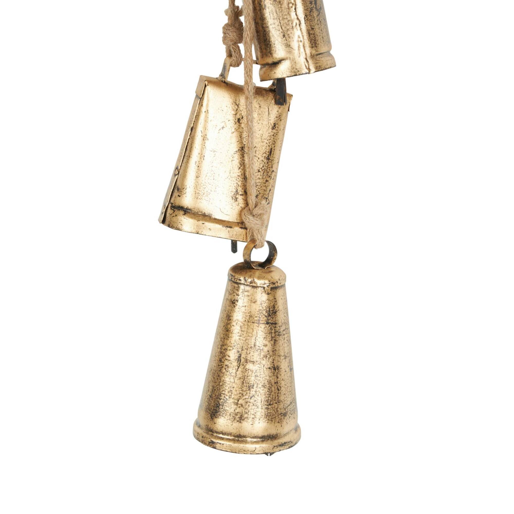 29" Gold Metal Cascading Cluster Decorative Cow Bells
